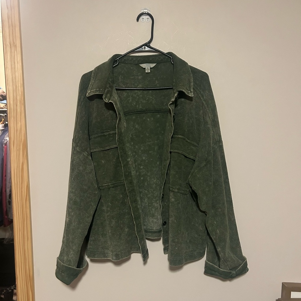 Time and Tru Olive Utility Jacket